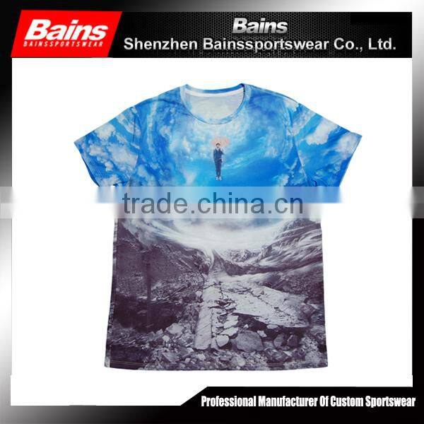 Custom black polyester t-shirt sublimation t-shirt&kids sublimation t-shirt