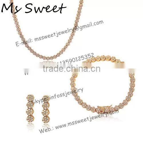 handmade newest design rhinestone jewelry set 2015