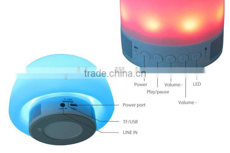 Colorful Wireless Bluetooth Speaker with Color Changing LED Night Light TF Card FM Radio Handfree AUX