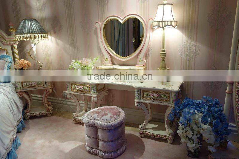 Luxury Style Pink Princess Bedroom Children Furniture for Real Little Princess