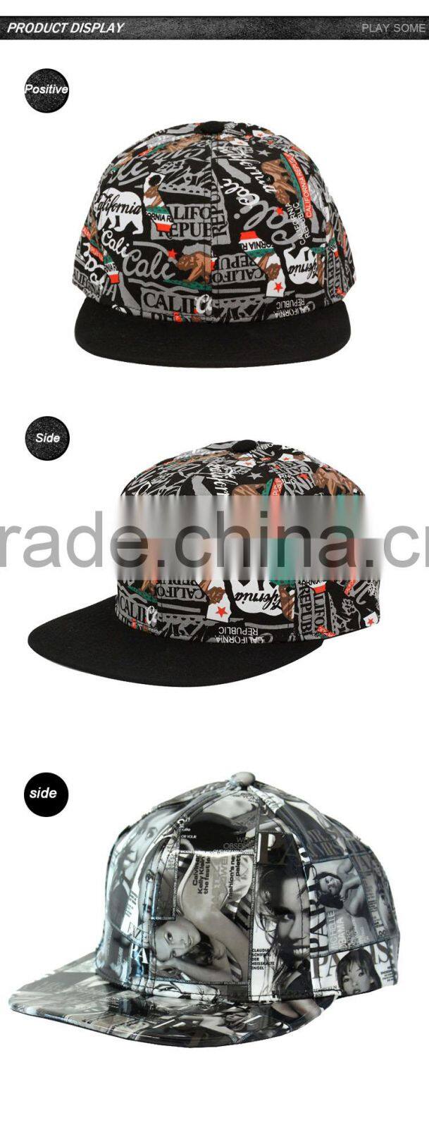 Heat transfer printing Fashion snapback cap custom