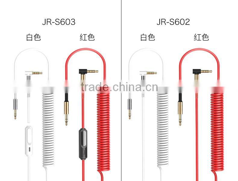 Joyroom S602 3.5mm Audio Cable 1.5M Universal Aux Spring Ure Stereo Audio Cable Male to Male MT-5794