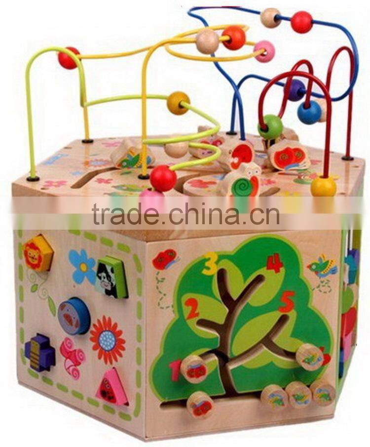 hot selling activity cube toys OEM educational wooden toys beads for children EZ3001-1