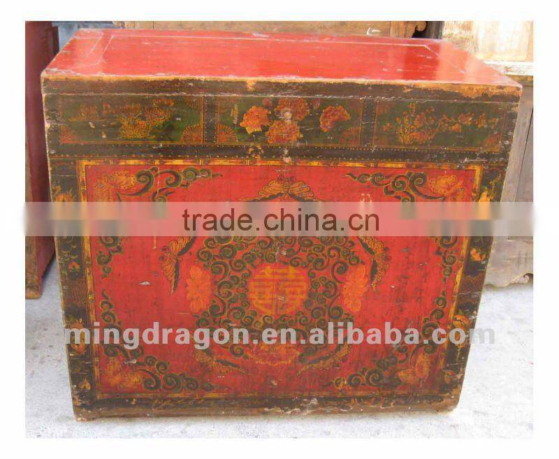 Chinese antique furniture pine wood four door two drawer Mongolia Cabinet