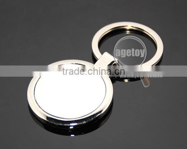 36MM Round Shape Zinc Alloy Silver Color Custom Wholesale Blank Metal Keychains Wholesale