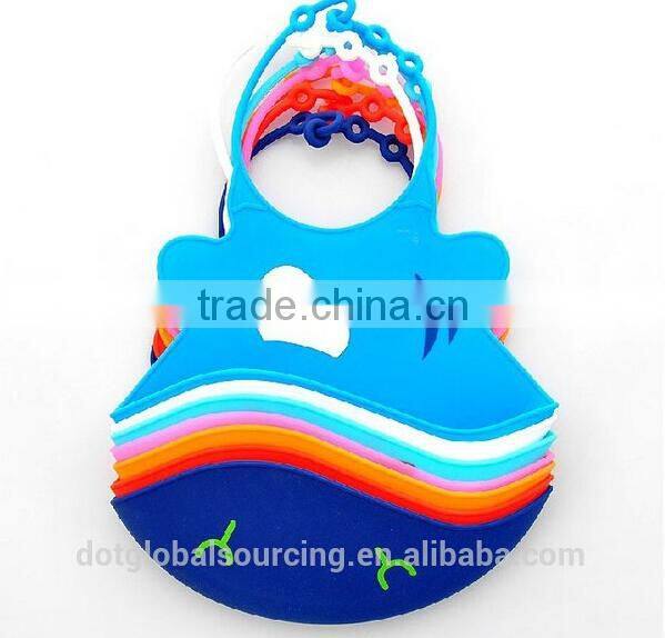 High Quality Recycle Soft Silicone Cartoon Large Infant Baby Bib