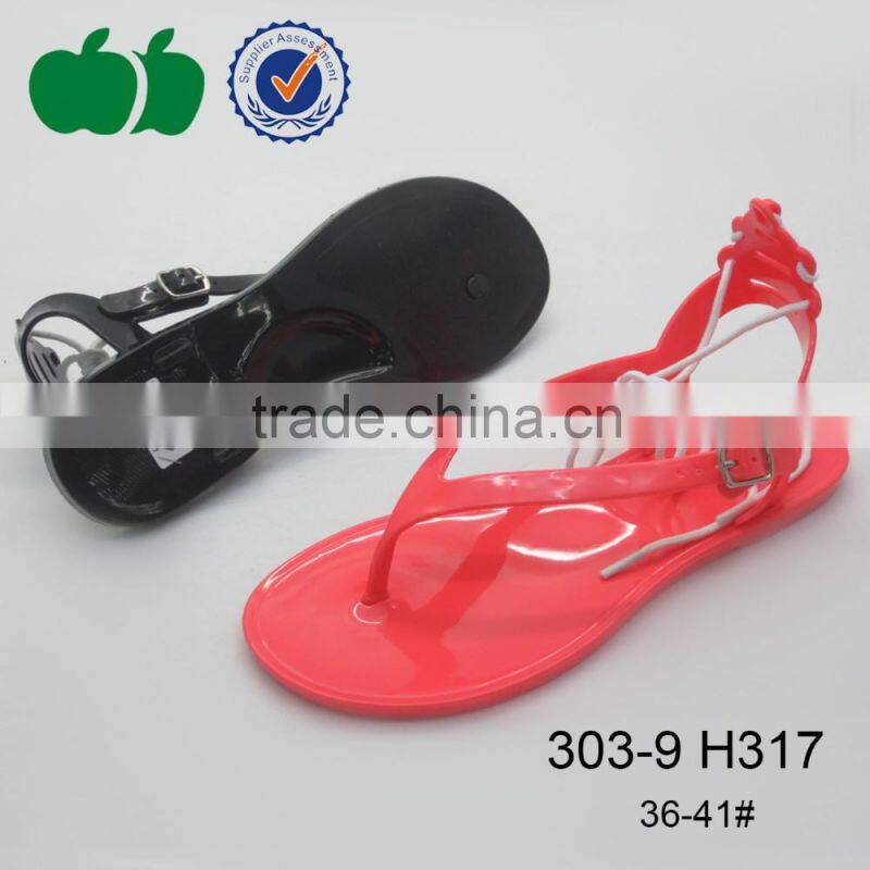 New design fashion simple model sexy ladies jelly sandals