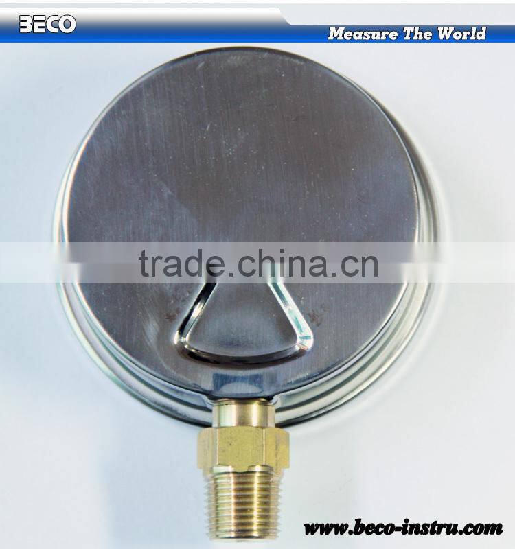 100mm Glycerin or Silicone oil filled stainless steel material water pump Pressure gauge YTN-100A