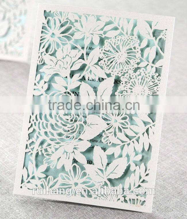 blue laser carve weUnique wedding card design laser cut invitations wholesale for wedding, birthday partydding invitations card