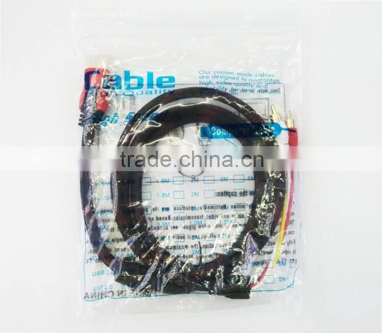 Factory customized 1.5m/5ft hdmi to av adapter cable for computer/monitor/projector/home theater