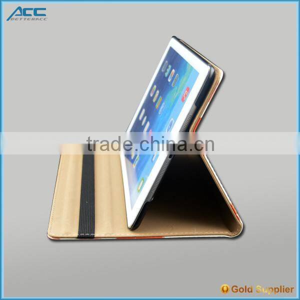 For iPad 6, customized PU flip tablet case with printing color for iPad 6