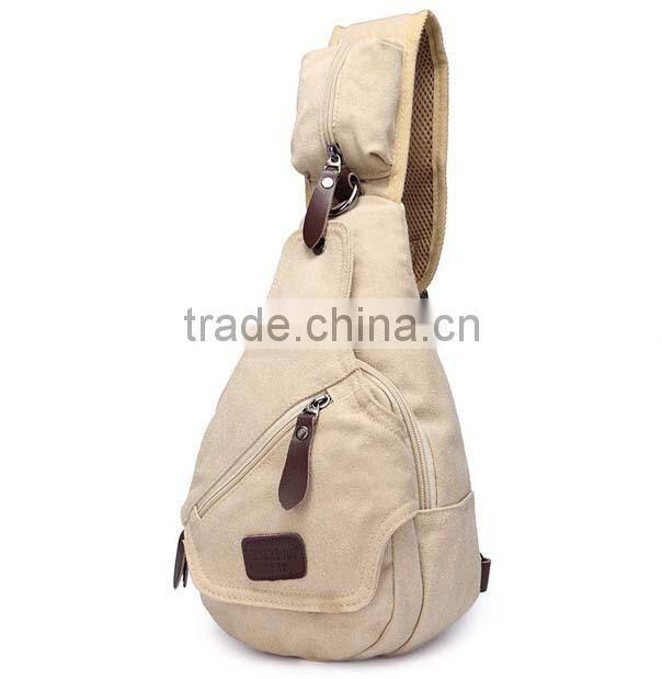 Factory price qualified easy taking canvas chest bag for men