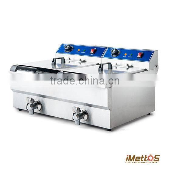 20L S/S Dual tank With oil Drain Valve Commercial General Electric Deep Fryer