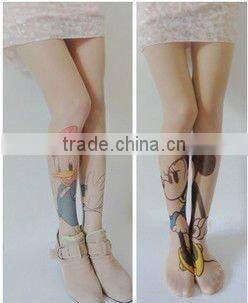 pantyhose sheer cute printed tattooing duck and mouse silk girl socks/hosiery/tight/ stockings