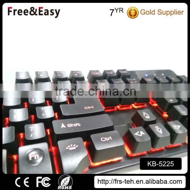 Factory wholesale price led backlight RGB USB wired gamer keyboard