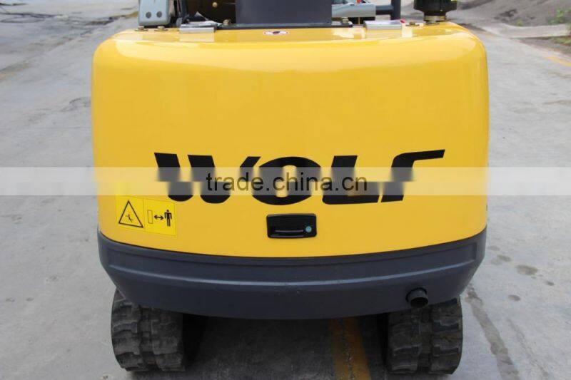 WOLF mini excavator lowest price, excavtor with 400mm digging bucket