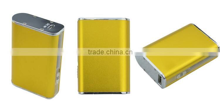 2016 best ultra-thin metal power bank with led lights flashlights portable pocket rohs power bank 5600mah