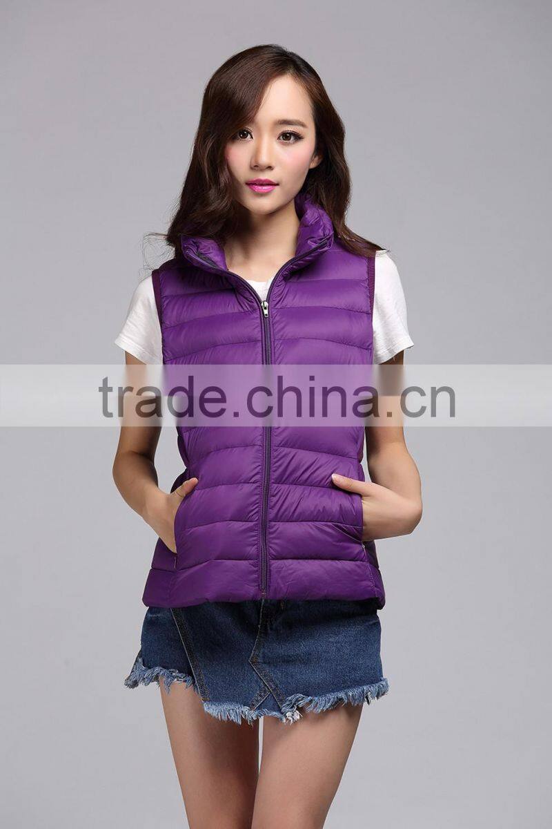 Hot selling down bodybuilding ladies vest for winter