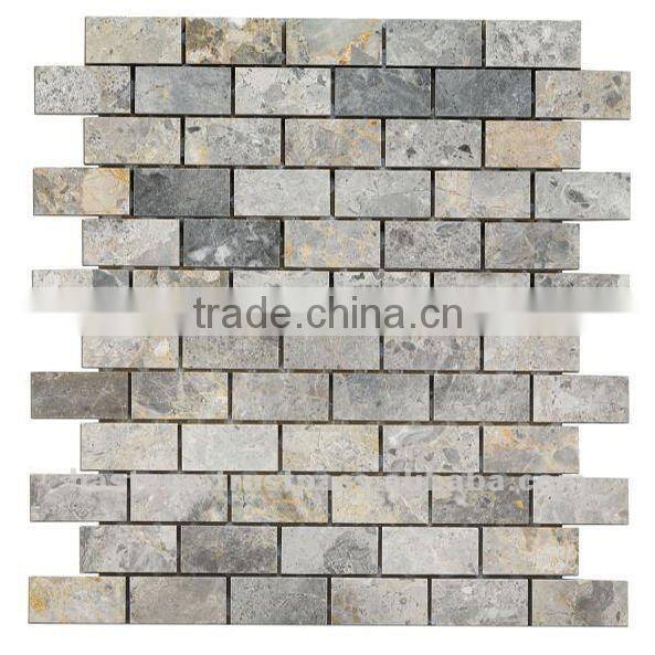TUMBLED BLACK MARBLE MOSAIC STONE