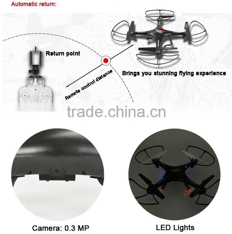 Smartphone control 2.4G 4ch rc drone wireless camera fpv with led lights and headless mode.