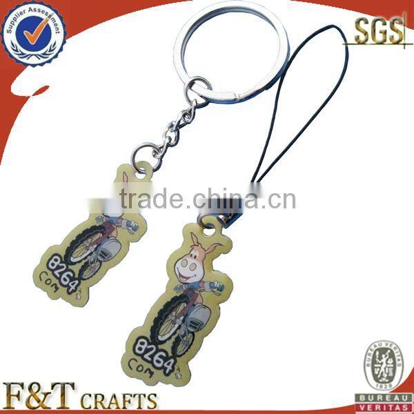 cheap no minimum stainless steel offset print keychain promotion for business gift