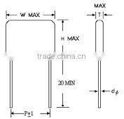 Taiwan 471J 2KV Polypropylene Film Capacitor High Voltage Capacitor