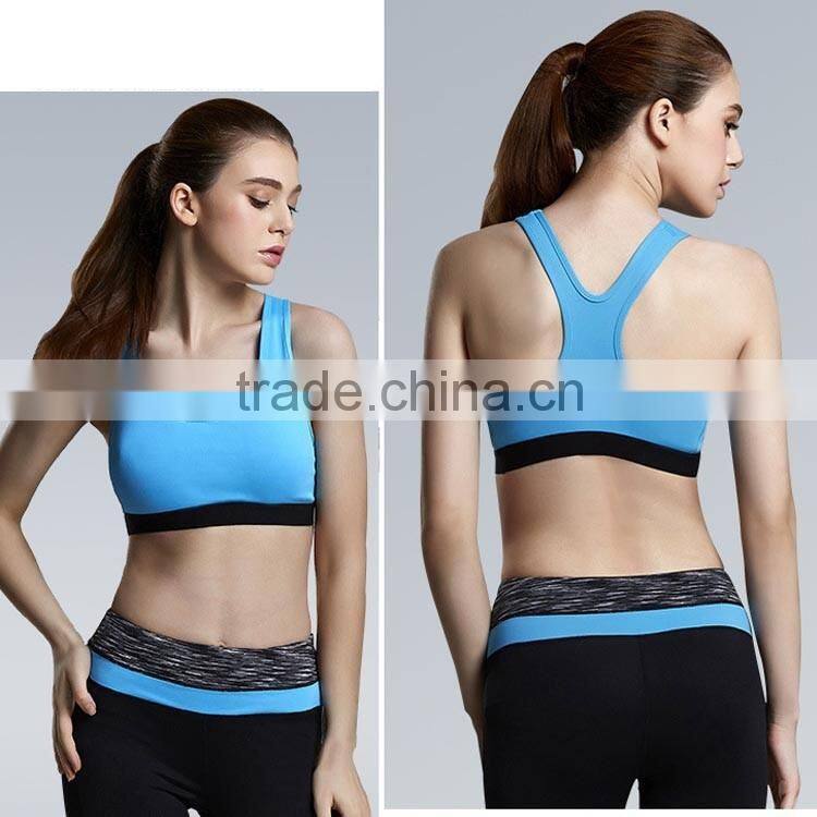 top quality fashionable active wear custom wholesale sport bra elastic band vest type sports running bra women
