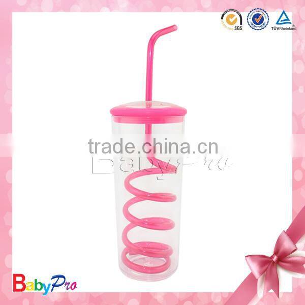 New product toxic and BPA free promotional measuring training sippy cup with handles