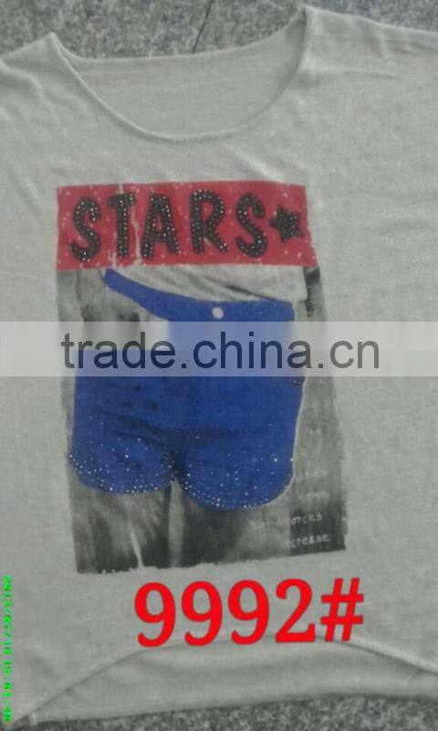 Printing and hot drilling technology of girls overpull sweater 9992#