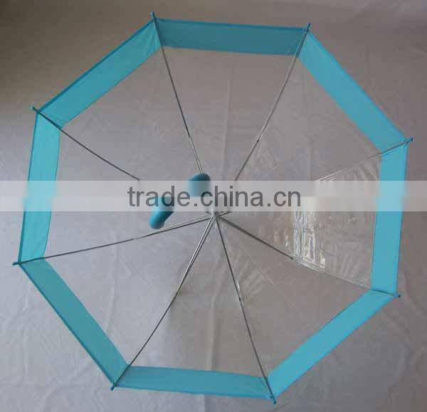 summer new design curved plastic handle transparent bubble POE material umbrella