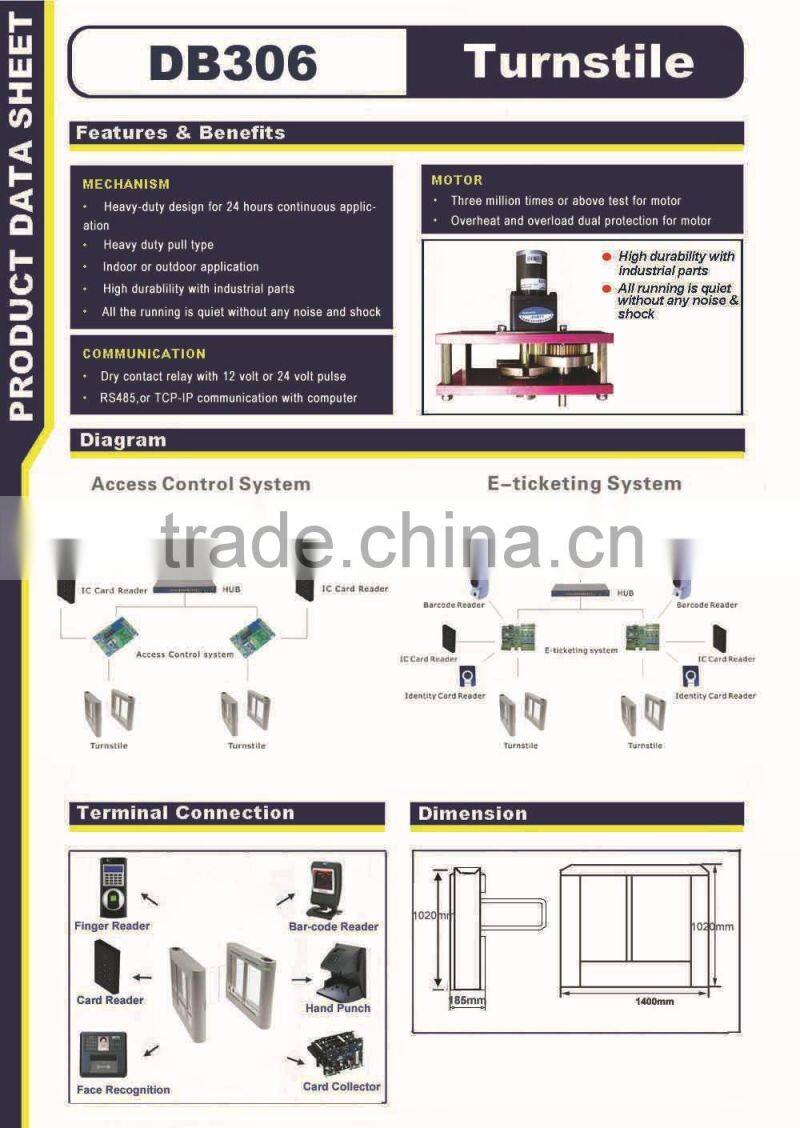 RFID swing turnstile gate access control barrier gate for bank