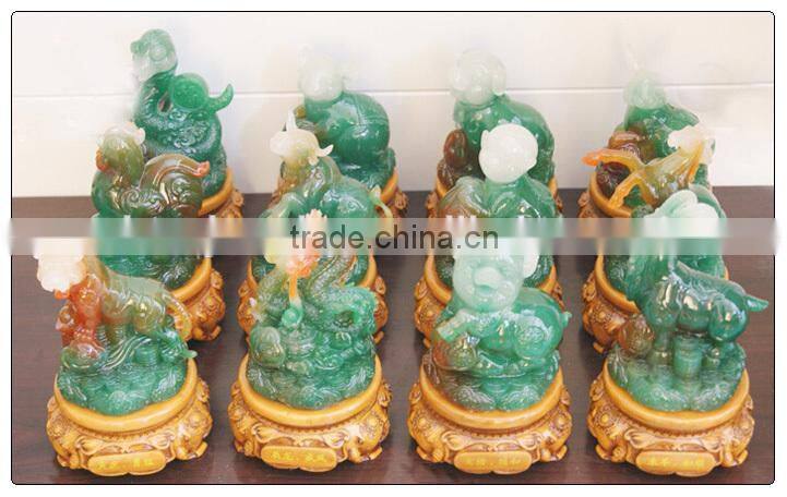 RESIN Dragon statue , jade color dragon figurine