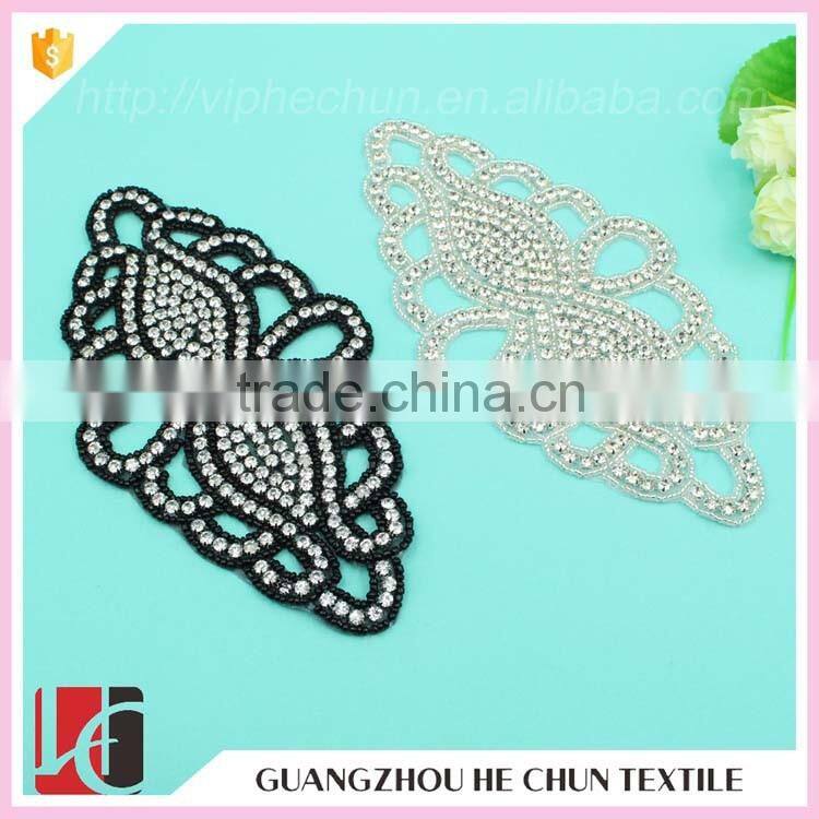 HC-3605 Hechun 2017 Fanvy Oval Shape Hotfix Diamand Bridal Applique
