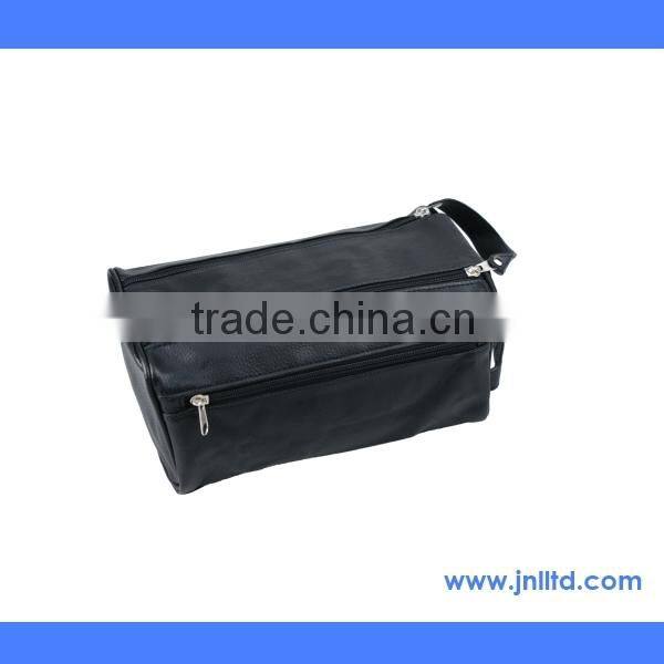 Black Color Multifunctional Pu Travel Zipper Bag