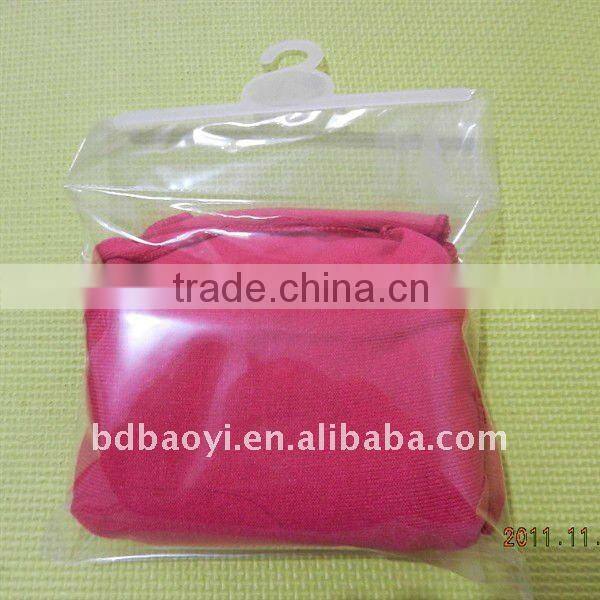 PVC clear plastic packaging bag with hook for cloth