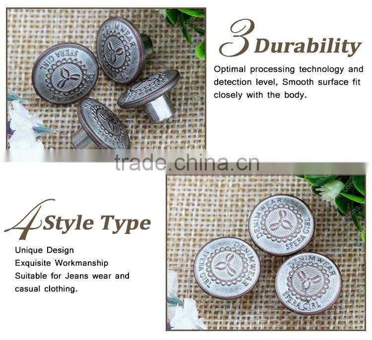 Customizable Metallic Color Button Metal Jeans Button for Button Jeans