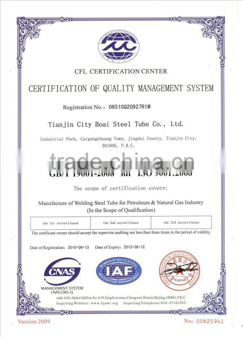 Galvanized thin wall steel square tubing