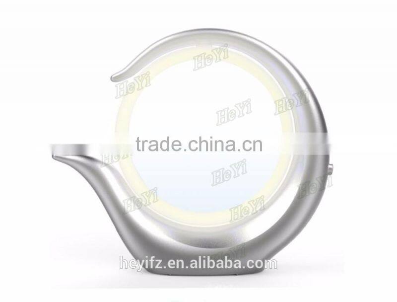 Hot Selling Double Sides ABS 360 Degree Rotating LED Light Magnifying Makeup Mirror