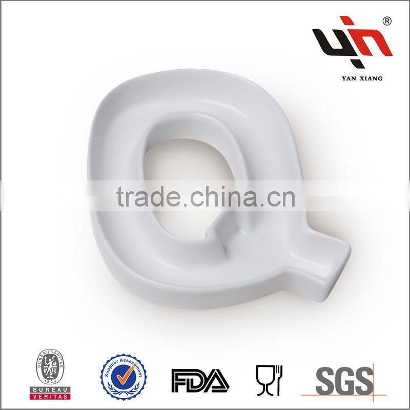 Porcelain Letter Dish Q