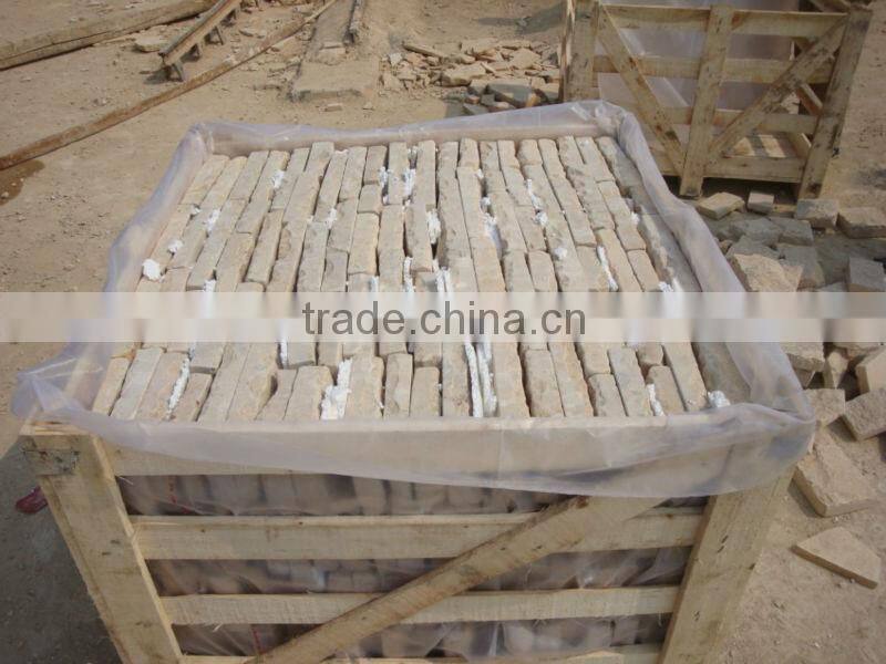 Yellow limestone tiles