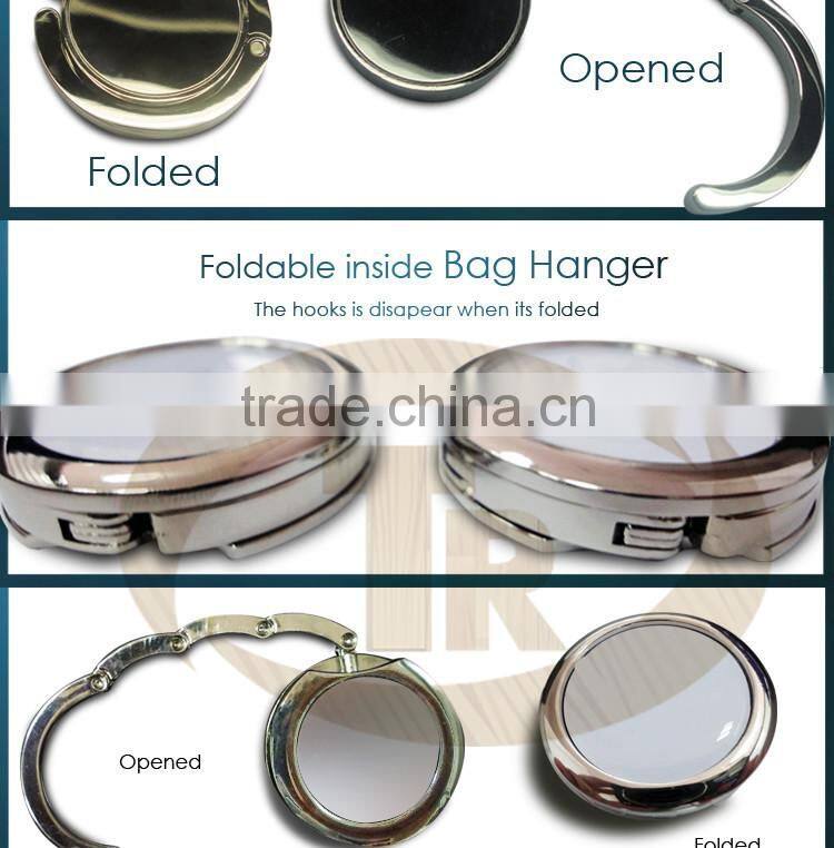 Professional Gift Customized Metal Foldable Purse Hanger Metal Crafts Bag Hanger Stand
