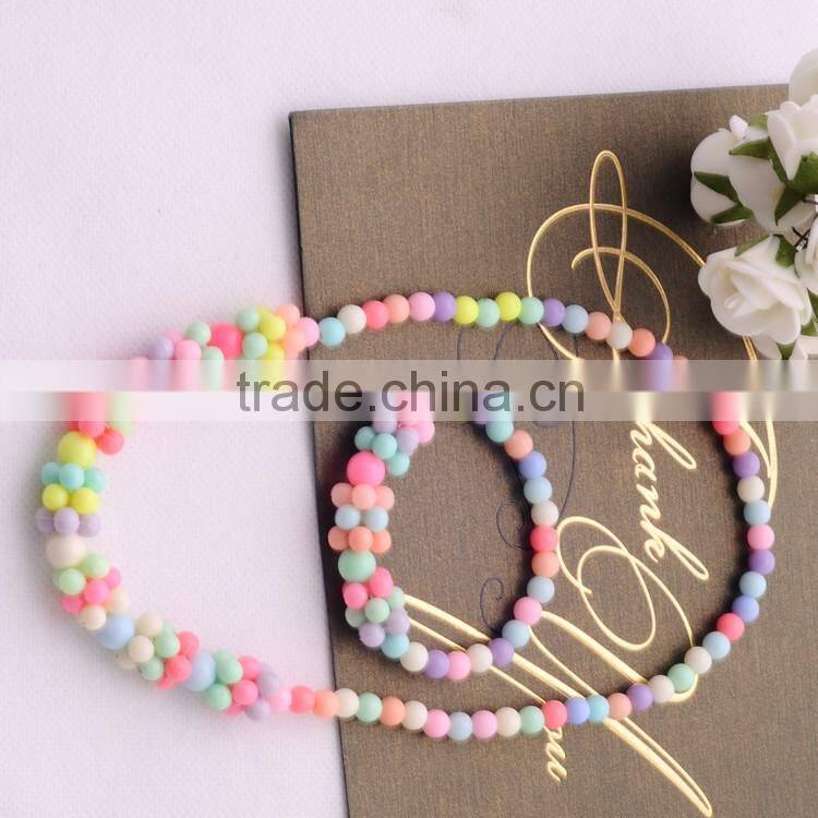 >>2016 New nice gift for children baby girl kids candy color jewelry set fashion beaded necklace bracelet&
