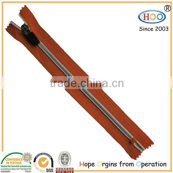 2015 fancy wholesale zhejiang matt tape close end zipper for clothes