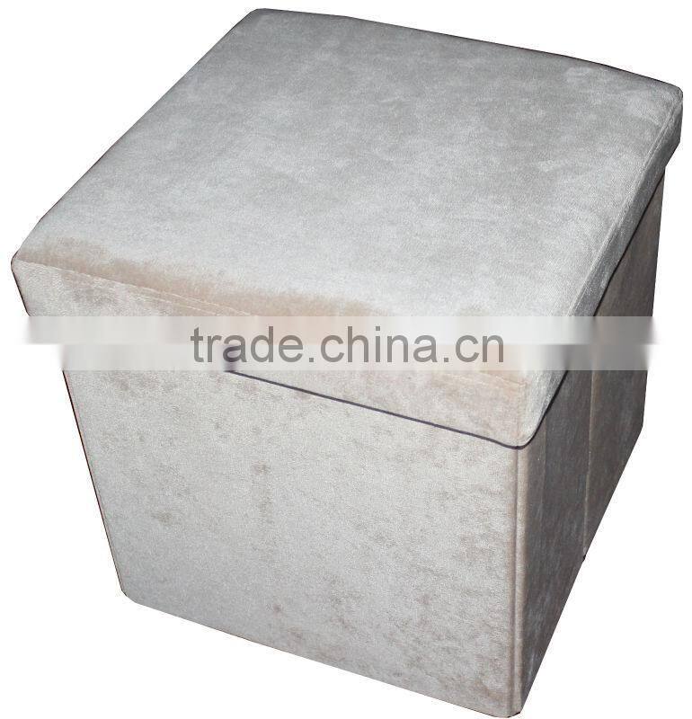 Stronger! Beige Corduroy folding storage stool/ottoman