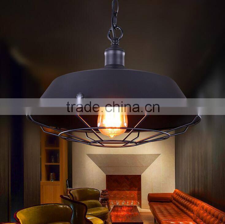 10 branches E27 antique brass single pendant light with black iron