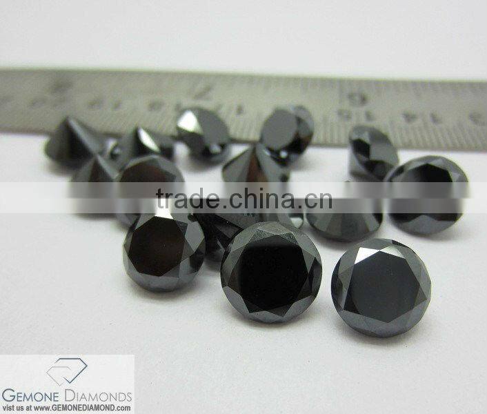 Real Loose Black Diamond Round Brilliant Cut