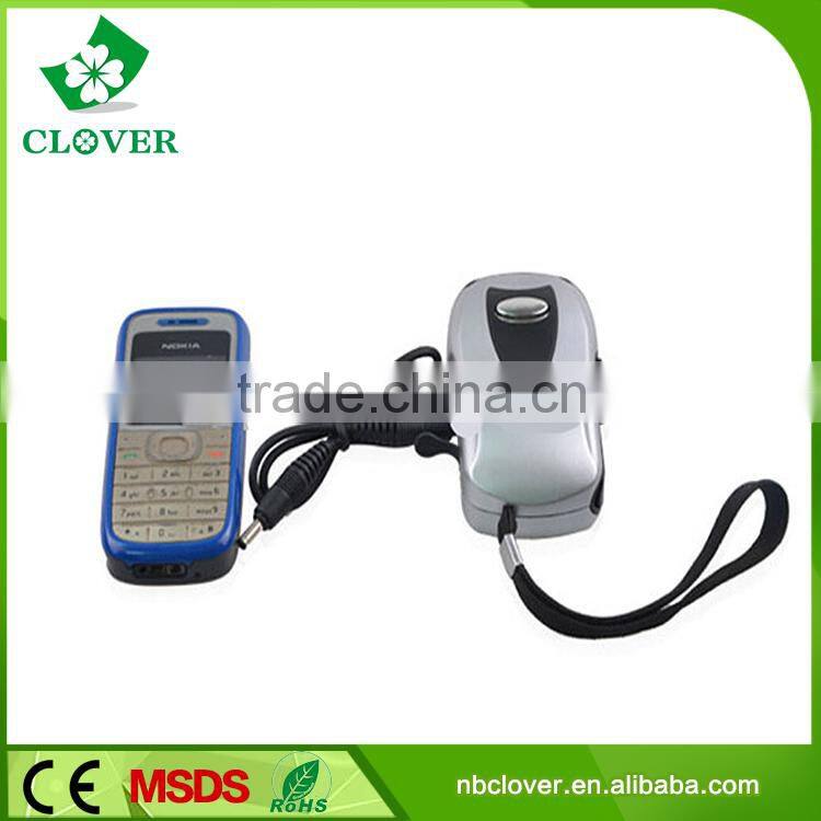 2 LED 40mA Lithium Battery rechargeable hand crank flashlight torch