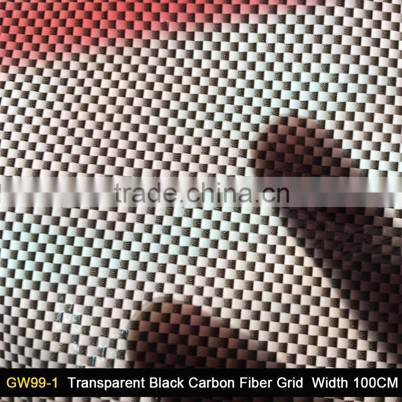 Transparent Black Carbon Fiber Grid Water Transfer Printing Film/Equipment Hydro Graphics Film WIDTH 100CM GW99-1