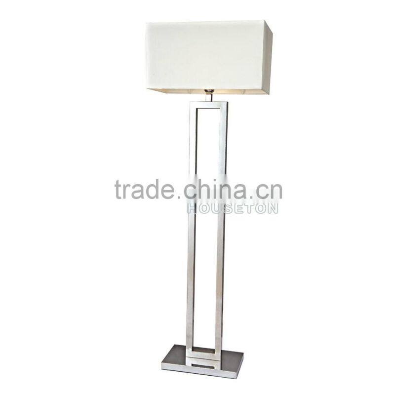 Indoor chrome base rectangle floor lamp with reading light,Rectangle floor lamp with reading light F1005