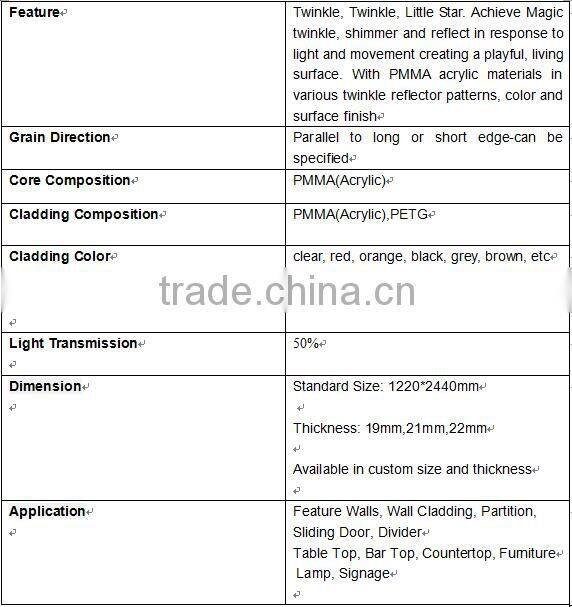 Diamond twinkle mosaic acrylic panel, decorative acrylic wall panel